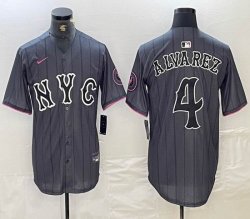 Nike New York Mets #4 Yordan Alvarez gray majestic mlb jerseys majestic baseball jerseys 01