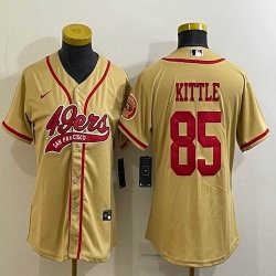 Youth 49ers #85 George Kittle nike yellow baseball jerseys Joint name-BD