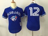 New Toronto Blue Jays #12 Roberto Alomar throwback blue MLB Jerseys