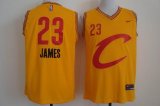 nike Cleveland Cavaliers LeBron James #23 Black yellow nba basketball jersey