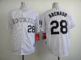 Colorado Rockies #28 Nolan Arenado White mlb jersey