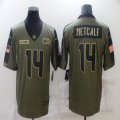 Nike Seattle Seahawks #14 D.K. Metcalf green 2021 Salute to Service Limited Jersey