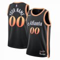 Customized Atlanta Hawks black basketball jerseys city version