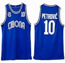 Cibona 10 Drazen Petrovic Blue College Basketball Jersey