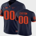 Custom Illinois Fighting Illini Blue college football jerseys-PNS