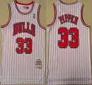 Chicago Bulls 33 Scottie Pippen white throwback 1995-1996 nba basketball jerseys-XD