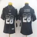 Oakland Raiders #28 Josh Jacobs Nike black women Color Rush Limited Jersey Fireworks version