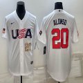 2023 World Cup #20 Pete Alonso white USA majestic baseball jerseys 04