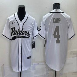 Nike Oakland Raiders 4 Derek Carr white baseball jerseys Joint name-BD 01