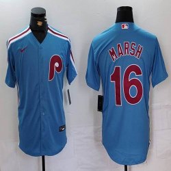 Nike Philadelphia Phillies #16 Brandon Marsh skyblue throwback majestaic baseball jersey