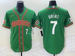 2023 World Cup Mexico #7 Julio Urias green red majestic baseball jerseys 104