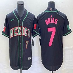 2023 World Cup Mexico #7 Julio Urias black majestic baseball jerseys 49