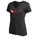 Women's Chicago Bulls Fanatics Branded Black X-Ray Slim Fit V-Neck T-Shirt