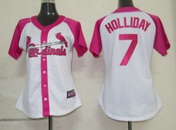 MLB St.Louis Cardinals 7 Holliday Womens Pink Splash Fashion Jersey