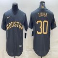 Nike Houston Astros #30 Kyle Tucker gray baseball jerseys -BD 01