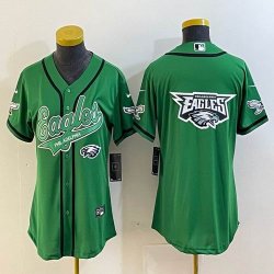 Women Philadelphia Eagles blank green baseball jerseys Joint name-BD 03