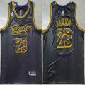 Nike Los Angeles Lakers #23 LeBron James black NBA Basketball jersey -XD