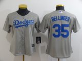 Women Nike Los Angeles Dodgers 35 Cody Bellinger gray Flexbase Authentic Collection Jersey-BD