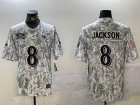 Baltimore Ravens #8 Lamar Jackson Nike Arctic Camo 2024 Salute to Service Limited Jersey