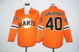 San Francisco Giants #40 Madison Bumgarner Orange Long Sleeve Stitched Baseball Jersey