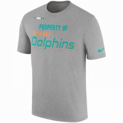 Men\'s Miami Dolphins Nike Heather Gray Sideline Property Of Facility T-Shirt