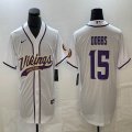 Nike Minnesota Vikings #15 Joshua Dobbs white baseball jerseys Joint name-BD