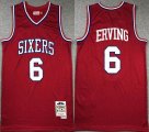 Philadelphia 76ers #6 Julius Erving white throwback NBA basketball jersey-XD