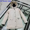 Women Canada Goose Down Chilliwack Bomber Hooded Warm Coat Fur Windbreaker parka 07-beige