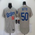 Nike Los Angeles Dodgers Mookie Betts Gray 2020 Away Official Authentic Player Jersey