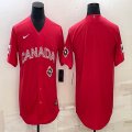 2023 World Cup Canada blank red majestic baseball jerseys 03