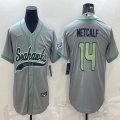 Nike Seattle Seahawks #14 D.K. Metcalf gray baseball jerseys Joint name-BD