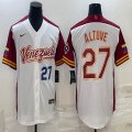 Majestic Venezuela Baseball #27 Jose Altuve White 2023 World Baseball Classic Replica Player Jersey