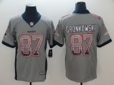 Patriots #87 Rob Gronkowski gray nike drift color Rush Limited Jersey-BD