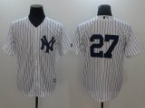 New York Yankees #27 Giancarlo Stanton White Majestic baseball Jersey