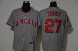 Nike Anaheim Angels #27 Mike Trout gray Flexbase Authentic Collection Jersey