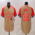 American League #38 Steven Kwan Nike Cream 2024 MLB All-Star Game Limited Player Jersey 01