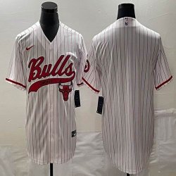 Nike Chicago Bulls blank white basketball jerseys Joint name-BD