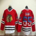 Chicago Blackhawks Andrew Shaw 65# red usa flag Ice hockey Jerseys