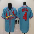 Nike St.Louis Cardinals #4 Yadier Molina skyblue majestic baseball jerseys