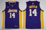 Nike Los Angeles Lakers #14 Brandon Ingram purple basketball jersey (1)