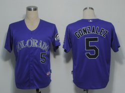 Colorado Rockies 5 GONZALEZ purple mlb Jerseys