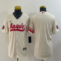 Youth Nike Los Angeles Angels blank beige majestic baseball jerseys