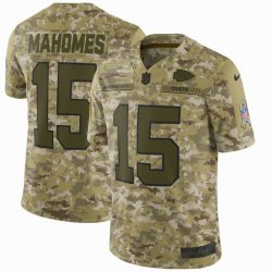 Kansas City Chiefs #15 Patrick Mahomes Nike Camo Salute to Service Retired Player Limited Jersey