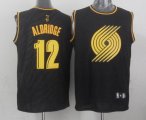 Portland Trail Blazers #12 LaMarcus Aldridge black Precious Metals Fashion Stitched NBA Jersey