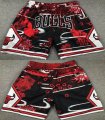 Chicago Bulls red black NBA shorts with pocket