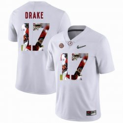 Custom Alabama Crimson Tide #17 Kenyan Drake white College Color Rush Limited Jerseys