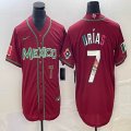 2023 World Cup Mexico #7 Julio Urias red majestic baseball jerseys 79