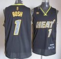 Adidas Miami Heat #1 Chris Bosh Black NBA Revolution 30 Jerseys