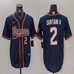 Denver Broncos #2 Patrick Surtain II blue baseball jerseys Joint name-BD 01