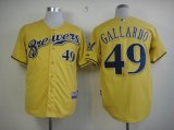 Milwaukee Brewers 49 Yovani Gallardo yellow basebll Jerseys